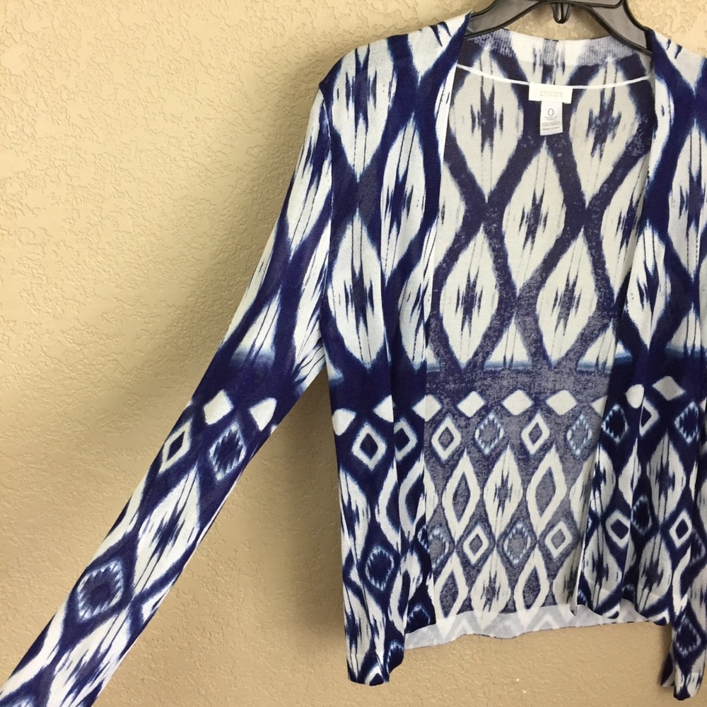 SALE
 Chico’s Size 0 Small Blue White Flowy CardiganF45